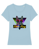 Pentru Iubitorii de caini si Disco  Tricou mânecă scurtă guler larg fitted Damă Expresser