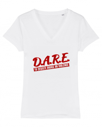 D.A.R.E Tricou retro  White