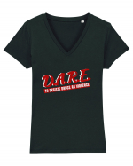D.A.R.E Tricou retro  Tricou mânecă scurtă guler V Damă Evoker
