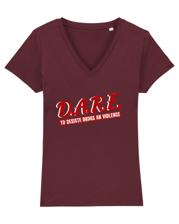 D.A.R.E Tricou retro  Burgundy