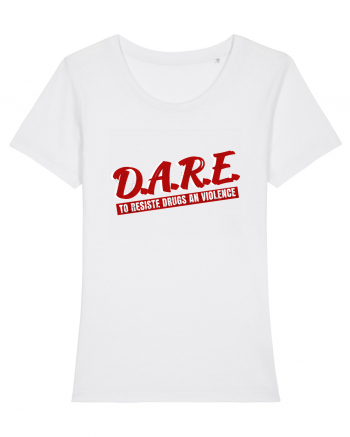 D.A.R.E Tricou retro  White