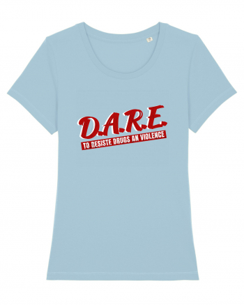 D.A.R.E Tricou retro  Sky Blue