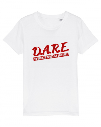 D.A.R.E Tricou retro  White