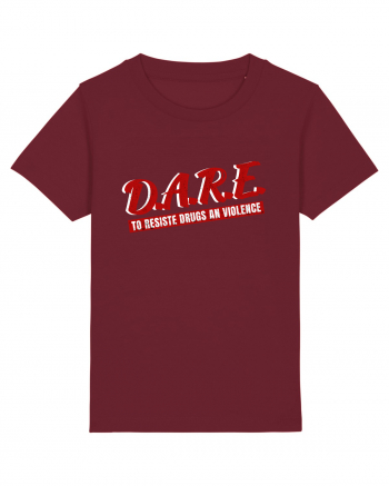 D.A.R.E Tricou retro  Burgundy