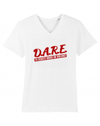 D.A.R.E Tricou retro  White