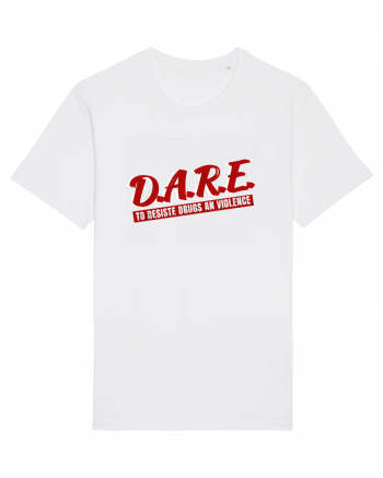 D.A.R.E Tricou retro  White