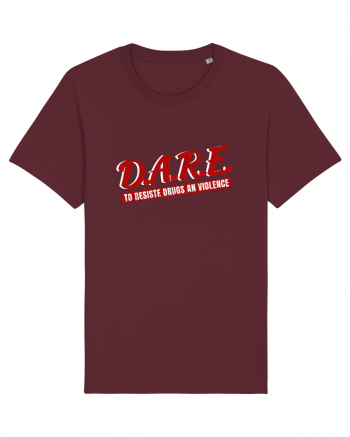 D.A.R.E Tricou retro  Burgundy