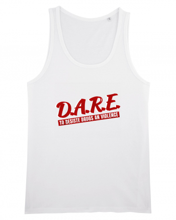 D.A.R.E Tricou retro  White