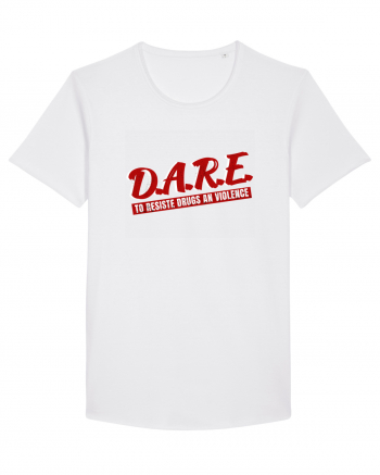 D.A.R.E Tricou retro  White