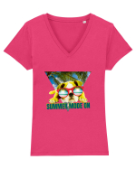 Pentru Iubiorii de Catei Pug Tricou mânecă scurtă guler V Damă Evoker