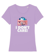 Breaking News I dont care. Tricou mânecă scurtă guler larg fitted Damă Expresser