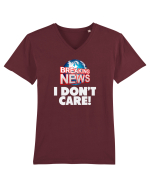 Breaking News I dont care. Tricou mânecă scurtă guler V Bărbat Presenter