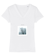 White Cold Frame Tricou mânecă scurtă guler V Damă Evoker