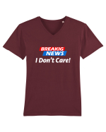 Breaking News I dont care. Tricou mânecă scurtă guler V Bărbat Presenter