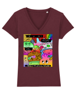 Party Chat Tricou mânecă scurtă guler V Damă Evoker