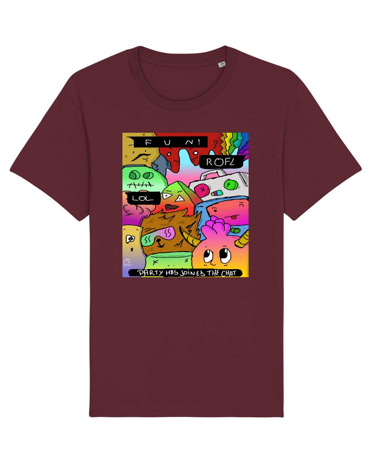 Tricou mânecă scurtă Unisex Rocker Burgundy