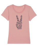 Pace Tricou mânecă scurtă guler larg fitted Damă Expresser