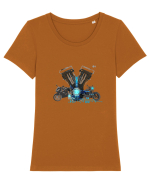 Motorcycle tech Tricou mânecă scurtă guler larg fitted Damă Expresser