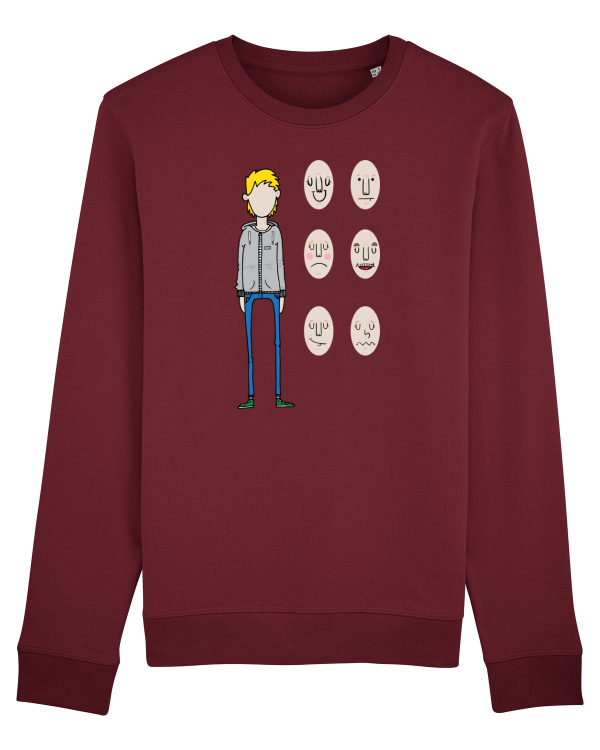 Bluză mânecă lungă Unisex Rise Burgundy