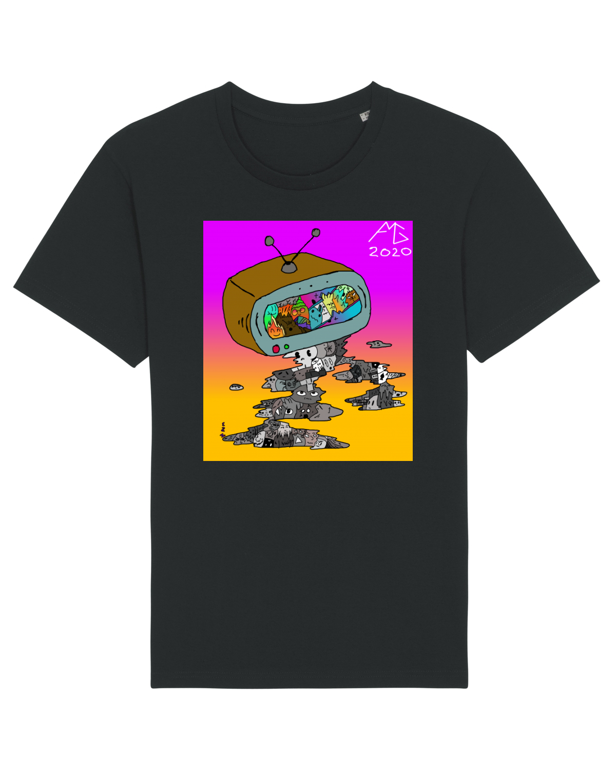 Tricou mânecă scurtă Unisex Rocker Black