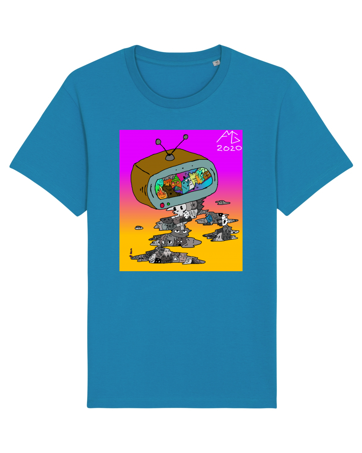 Tricou mânecă scurtă Unisex Rocker Azur