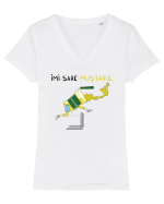 Îmi sare muștarul Tricou mânecă scurtă guler V Damă Evoker
