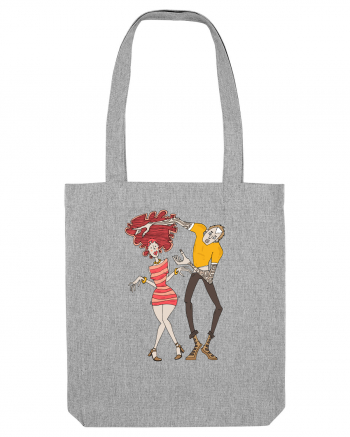 Girl and Boy Dancing Heather Grey