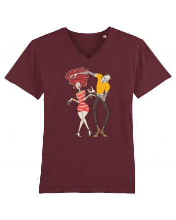 Girl and Boy Dancing Burgundy