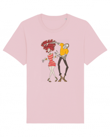 Girl and Boy Dancing Cotton Pink