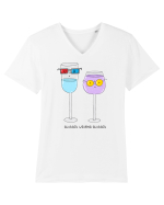 Glasses wearing glasses Tricou mânecă scurtă guler V Bărbat Presenter