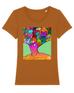 In your hed Tricou mânecă scurtă guler larg fitted Damă Expresser