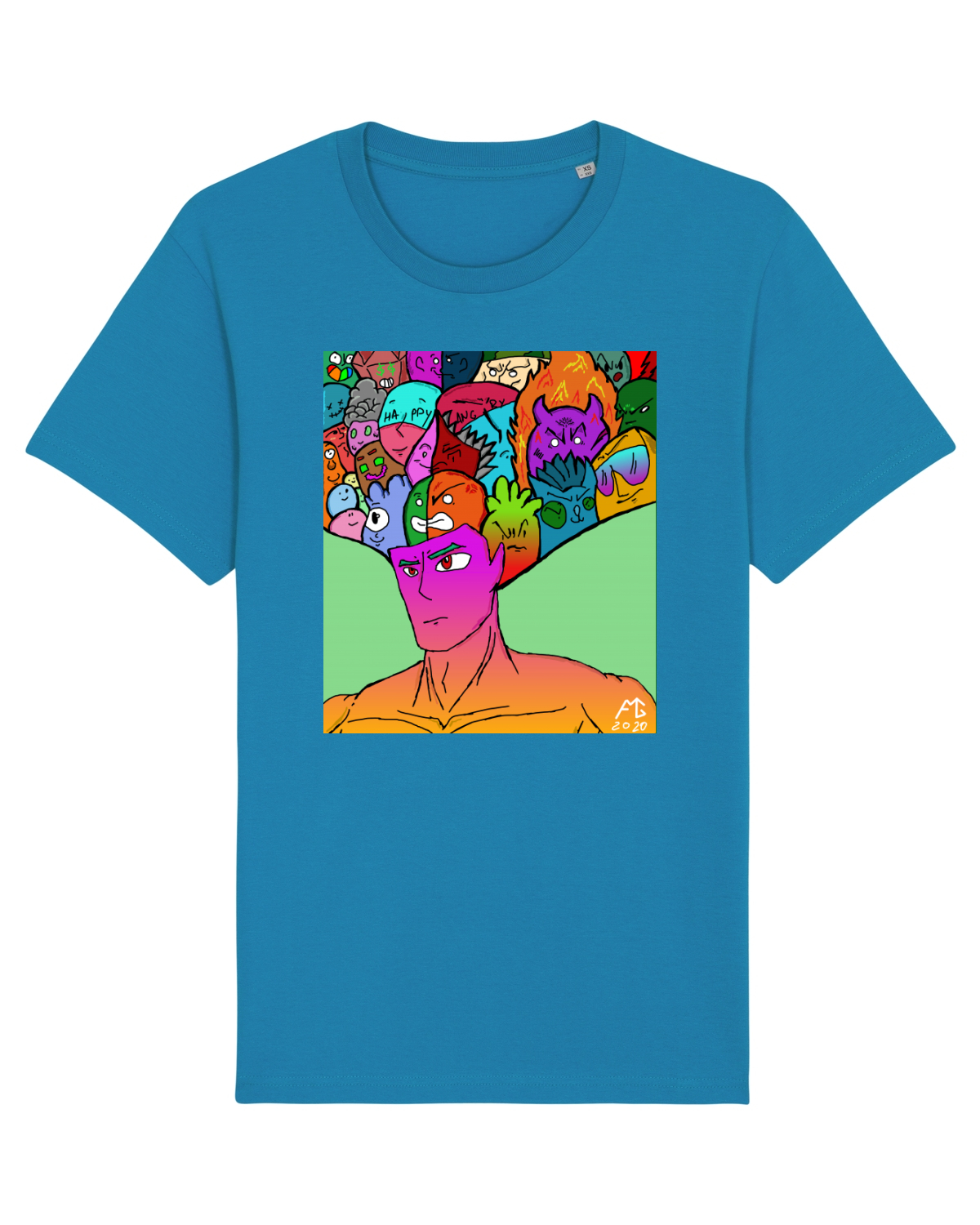 Tricou mânecă scurtă Unisex Rocker Azur