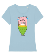 merMEOW Tricou mânecă scurtă guler larg fitted Damă Expresser