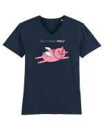 Cand o zbura porcu' Tricou mânecă scurtă guler V Bărbat Presenter