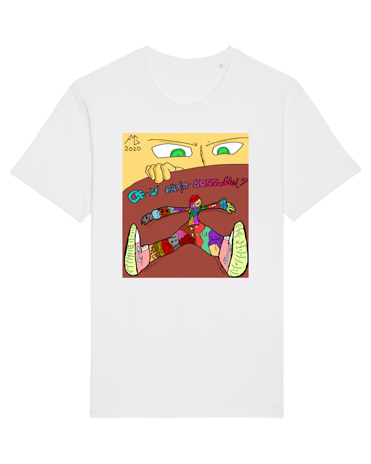 Tricou mânecă scurtă Unisex Rocker White