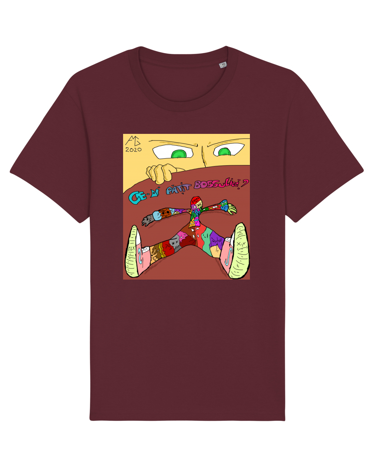 Tricou mânecă scurtă Unisex Rocker Burgundy