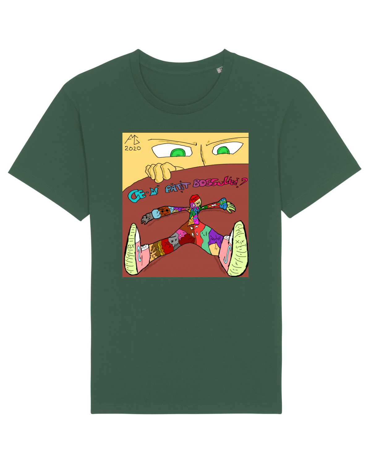Tricou mânecă scurtă Unisex Rocker Bottle Green