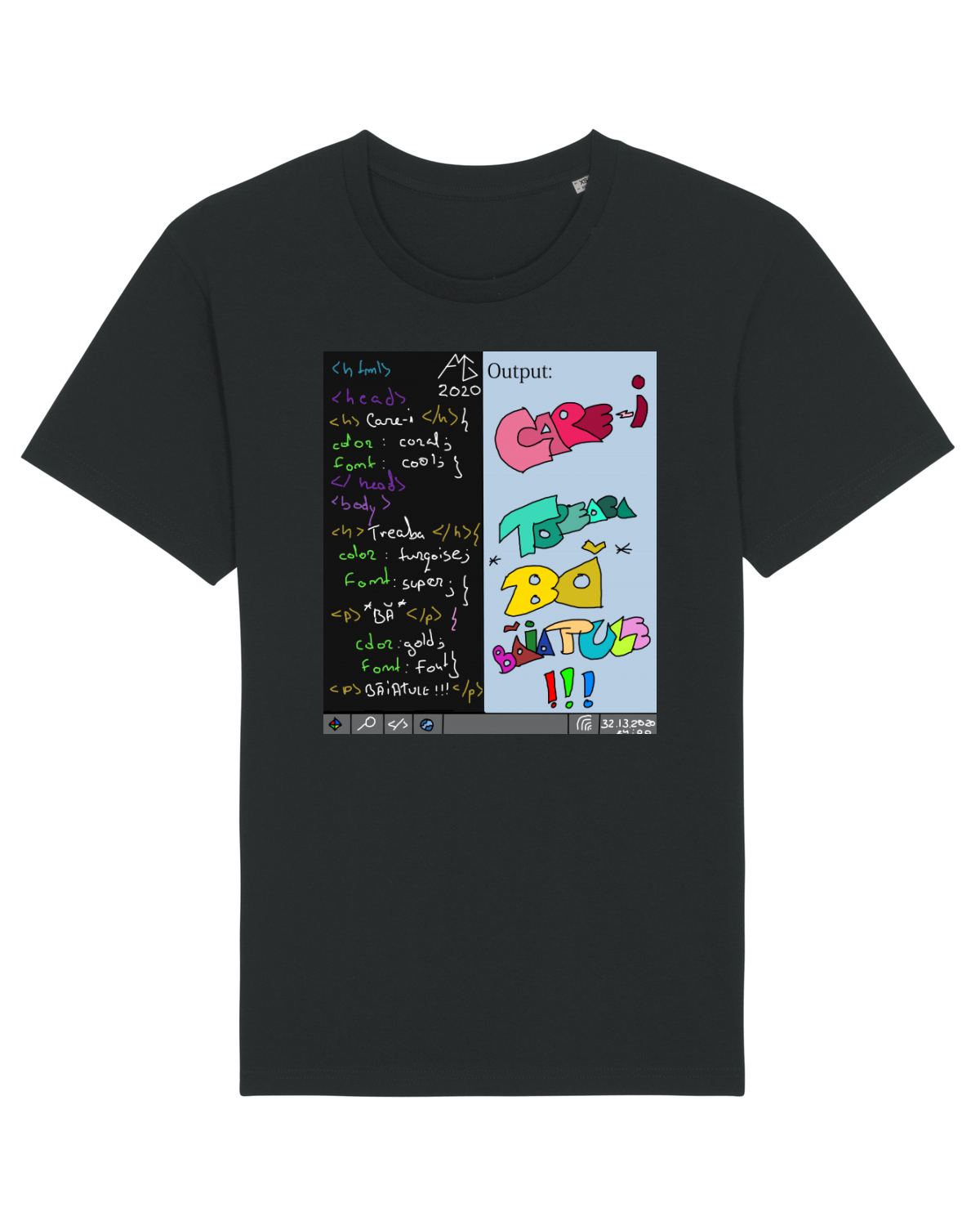 Tricou mânecă scurtă Unisex Rocker Black