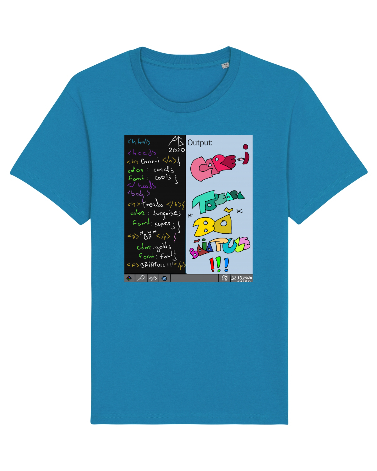 Tricou mânecă scurtă Unisex Rocker Azur