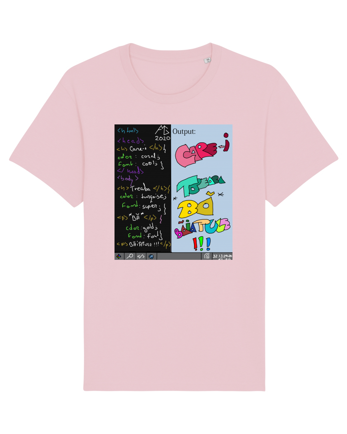 Tricou mânecă scurtă Unisex Rocker Cotton Pink