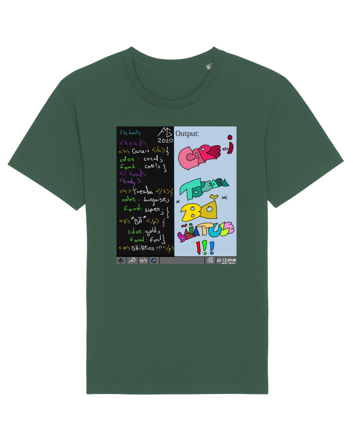 Tricou mânecă scurtă Unisex Rocker Bottle Green
