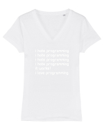 I love programming Tricou mânecă scurtă guler V Damă Evoker