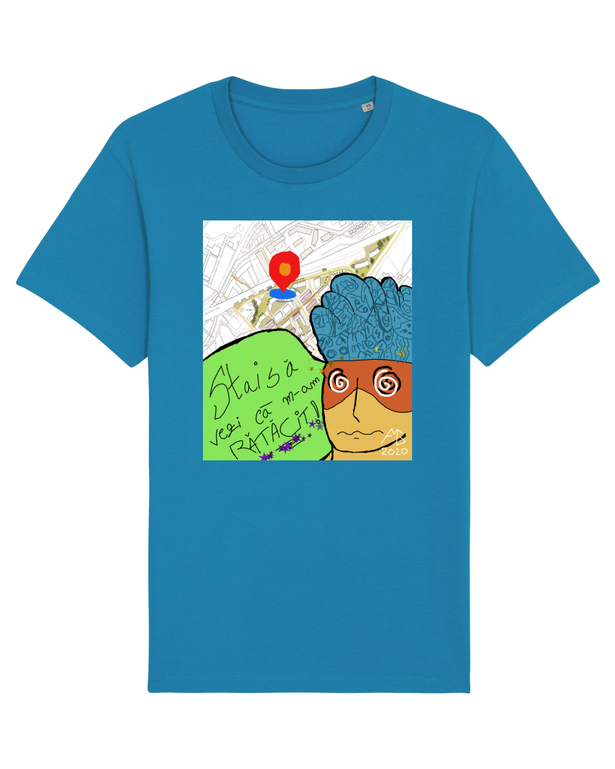 Tricou mânecă scurtă Unisex Rocker Azur