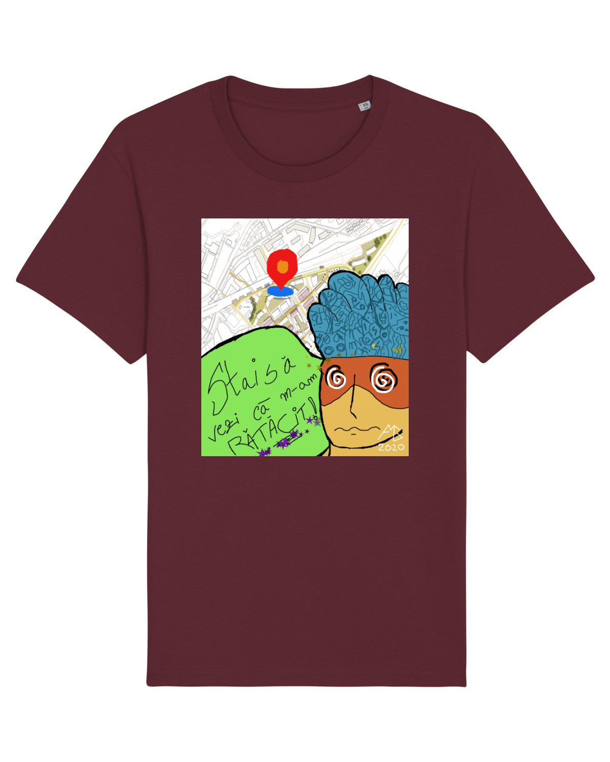 Tricou mânecă scurtă Unisex Rocker Burgundy