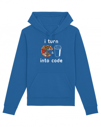 Pizza and Coffee into code Royal Blue