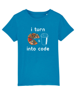 Pizza and Coffee into code Tricou mânecă scurtă  Copii Mini Creator