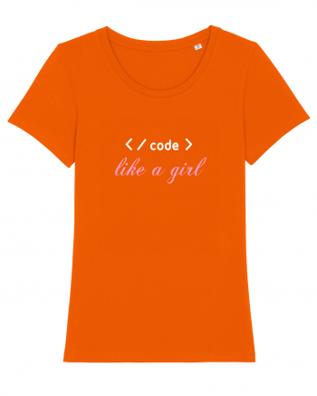 Code like a girl Bright Orange