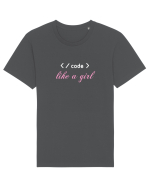 Code like a girl Tricou mânecă scurtă Unisex Rocker