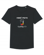 Need More Coffee Tricou mânecă scurtă guler larg Bărbat Skater