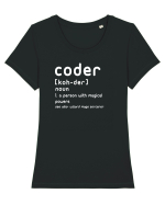 CODER Tricou mânecă scurtă guler larg fitted Damă Expresser